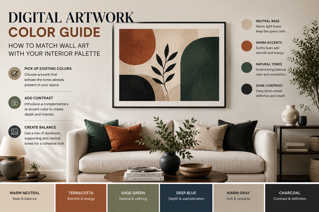 Digital Artwork Color Guide: How to Match Wall Art With Your Interior Palette