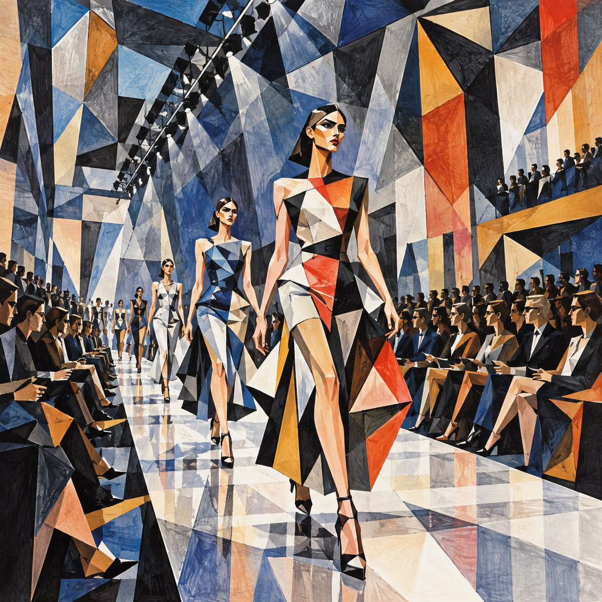 Prismatic Stride — Modern Runway in Cubism Marker by Digital Artwork Gallery