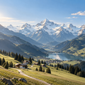 Swiss Alps in Quiet Minimalism, Resin by Digital Artwork Gallery
