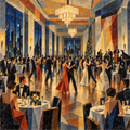 Digital Artwork Gallery | New Year Ballroom in Waxed Geometric Light and Crystal Rhythm