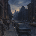 When Manhattan Fell Quiet in Symbolic Dye-Wash Summer Shadows by Digital Artwork Gallery