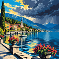 Latex Pop Rhythms Before the Alpine Storm Over Lake Como by Digital Artwork Gallery