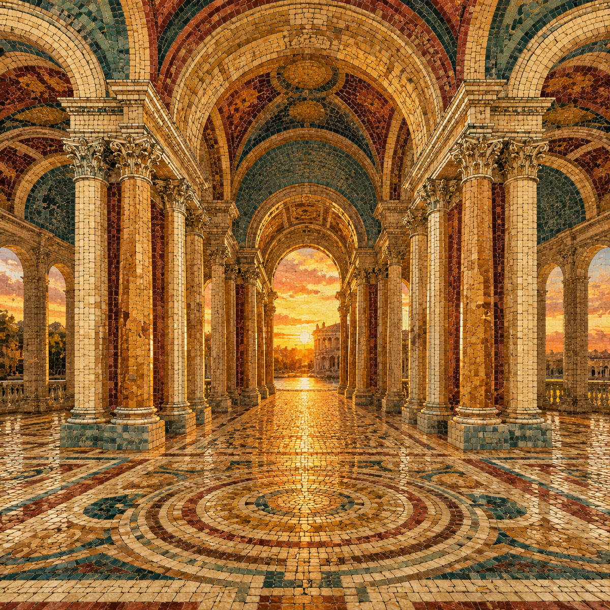 Mosaic, Classicism, Grand Arcade by Digital Artwork Gallery