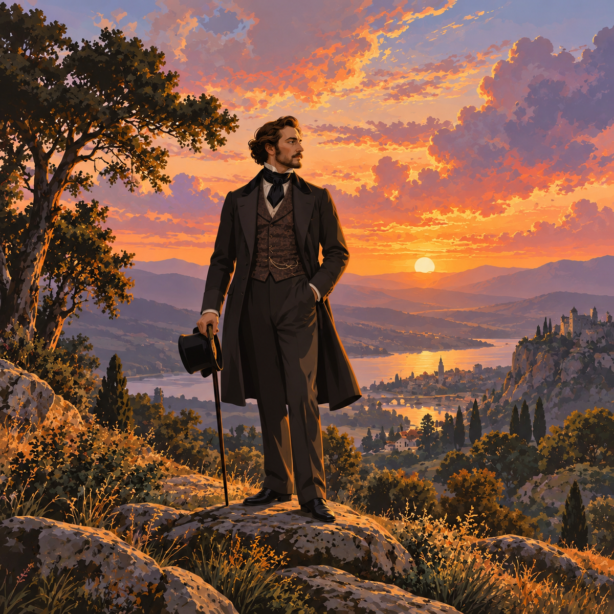 Victorian Gentleman, a Romanticism Reverie in Vector Illustration by Digital Artwork Gallery