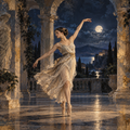 Dancer at Night, a Classicism Study in Mixed-Media Digital Art by Digital Artwork Gallery