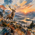 Wildlife in Abstract Expressionist Digital Airbrush by Digital Artwork Gallery