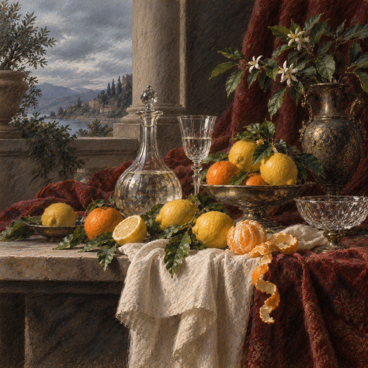 Citrus and Glass in Baroque Pastel by Digital Artwork Gallery