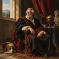 Elder Portrait in Baroque Gouache by Digital Artwork Gallery