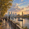 London 2026 in Symbolism, Casein — Between River and Tomorrow by Digital Artwork Gallery