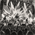 Rock Stage in Pop Art Graphite — Electric Pulse by Digital Artwork Gallery