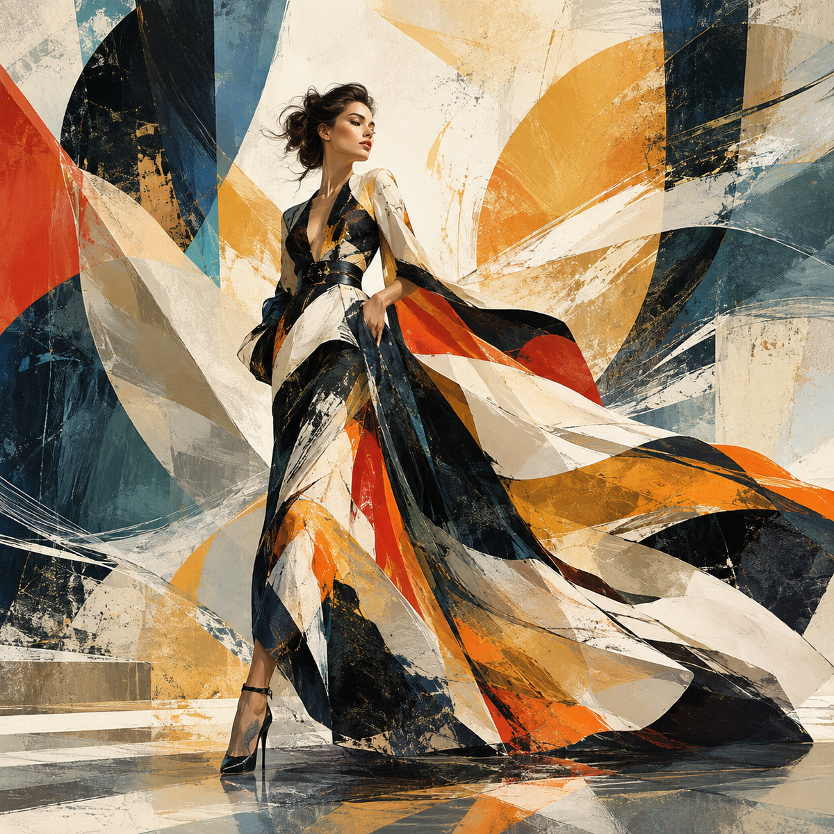 Fashion in Motion, Abstract Expressionist Generative Art by Digital Artwork Gallery