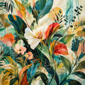 Botanical in Living Gesture, Abstract Expressionist Experimental Digital Material by Digital Artwork Gallery