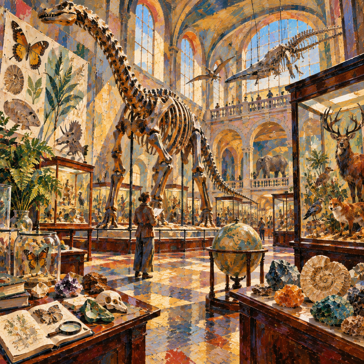 Natural History in Waxed Light — Post-Impressionist Encaustic by Digital Artwork Gallery