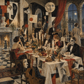 Candlelit Feast, Dadaism in Casein — by Digital Artwork Gallery